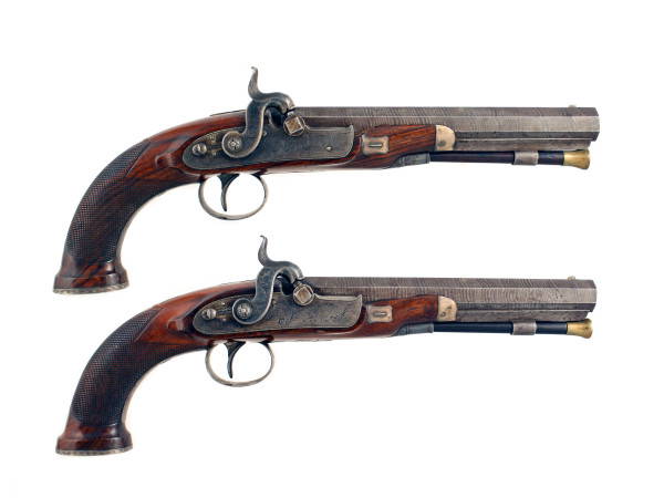 A Pair of Percussion Officers Pistols by Marsh