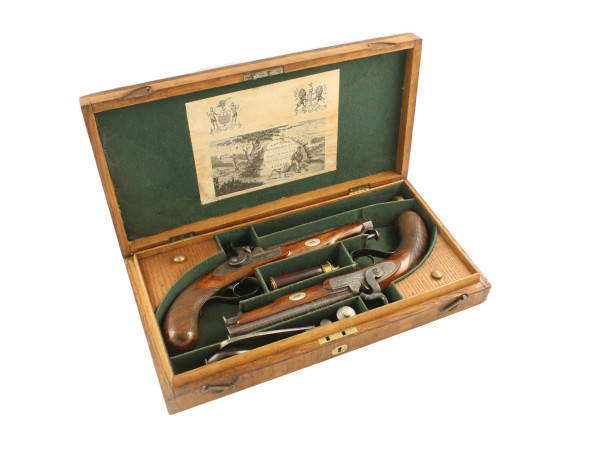 A Fine Cased Pair of Percussion Officers Pistols.