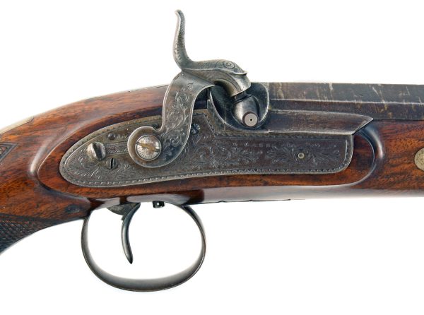 A Good 40 Bore Percussion Duelling Pistol by D. Gass of London. - Image 2