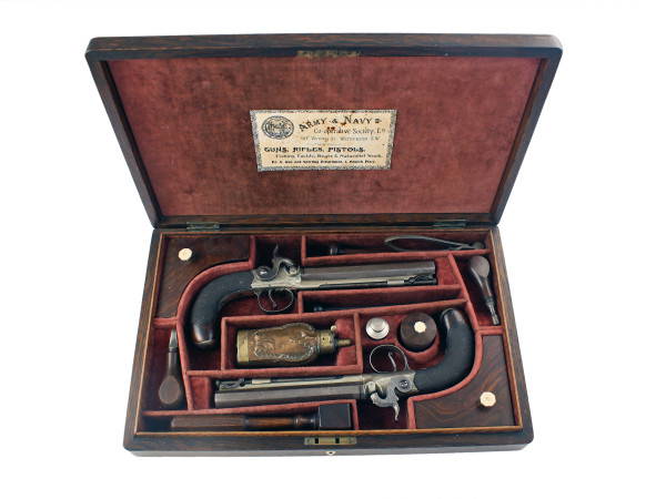 A Cased Pair of Rifled Percussion Pistols