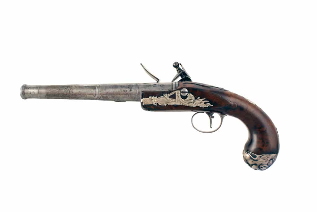 A Pair of Flintlock Queen Anne Pistols by Haywood. - Image 6