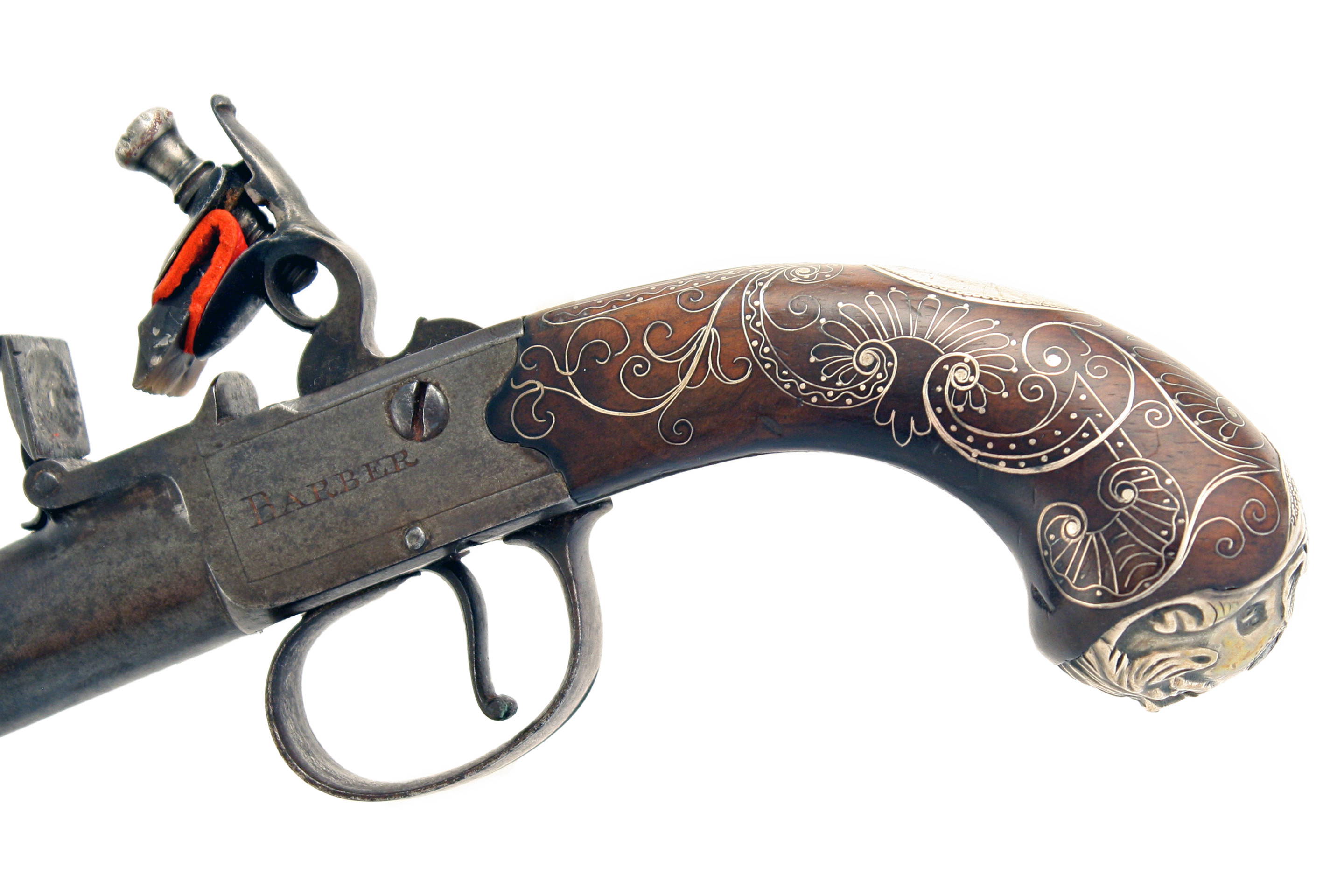 A Superb Pair of Silver Mounted Pistols by Barber, Lincoln. - Image 5