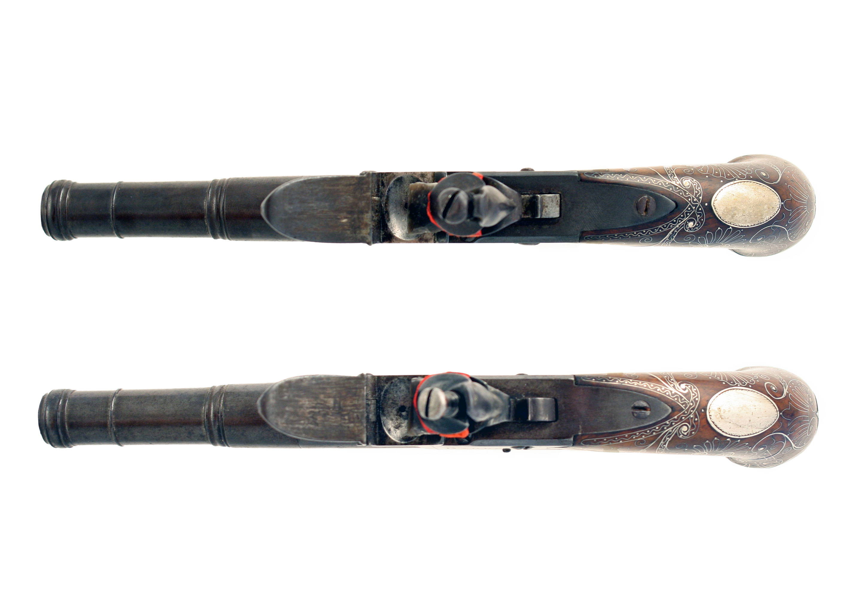 A Superb Pair of Silver Mounted Pistols by Barber, Lincoln. - Image 4