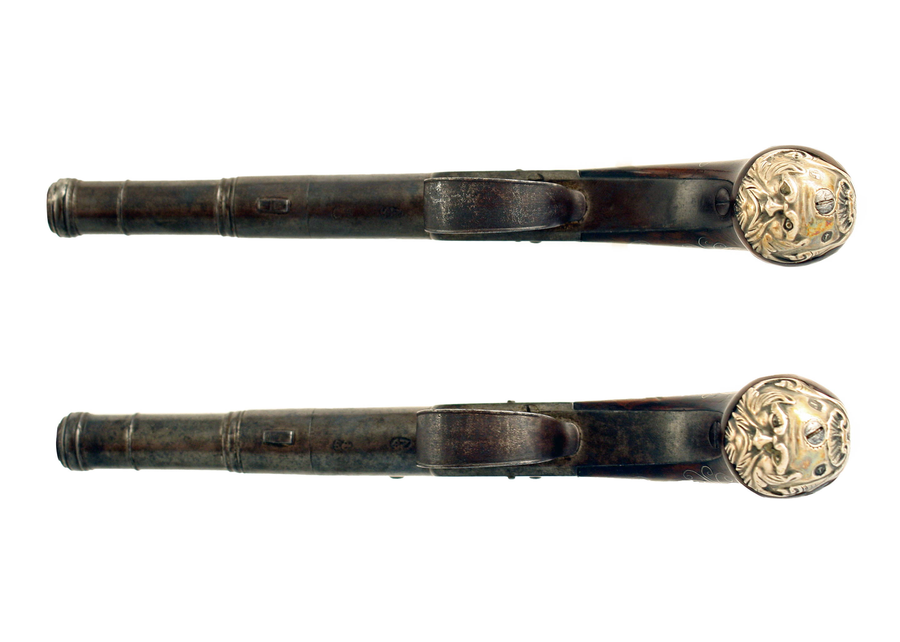A Superb Pair of Silver Mounted Pistols by Barber, Lincoln. - Image 3