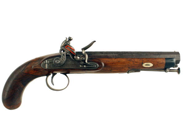 A Good Flintlock Officers Pistol by T. Bolton & Co, London.