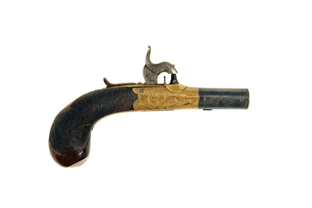 A Pretty Little Percussion Round Framed Pistol by Clough & Sons of Bath.