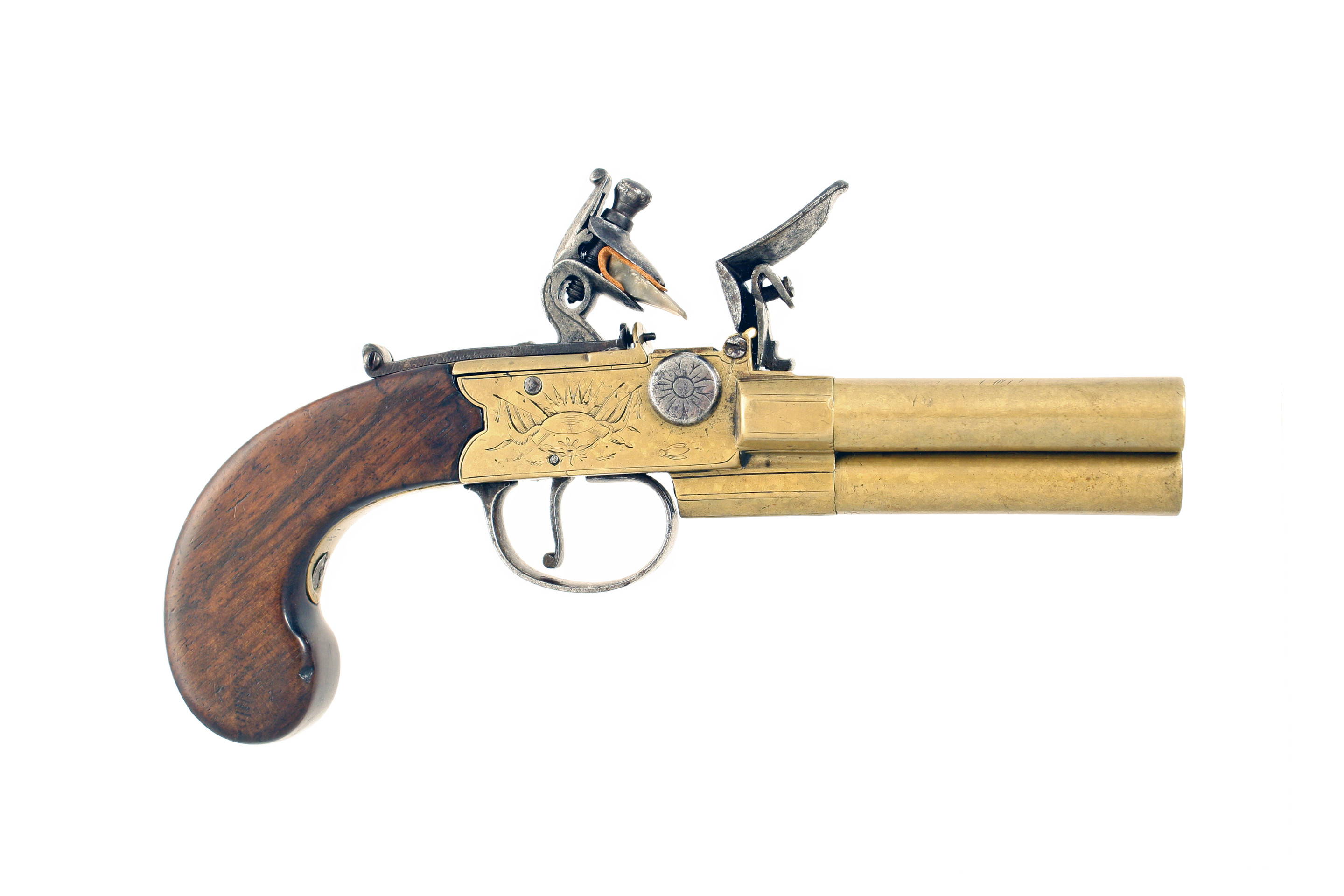A Rare Three Barrelled Flintlock Pistol by Thomas - Image 2
