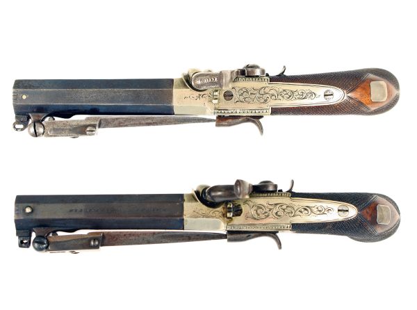 A Cased Pair of Percussion Pocket Pistols by Harvey & Co. Plymouth - Image 3
