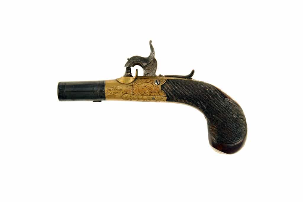 A Pretty Little Percussion Round Framed Pistol by Clough & Sons of Bath. - Image 2