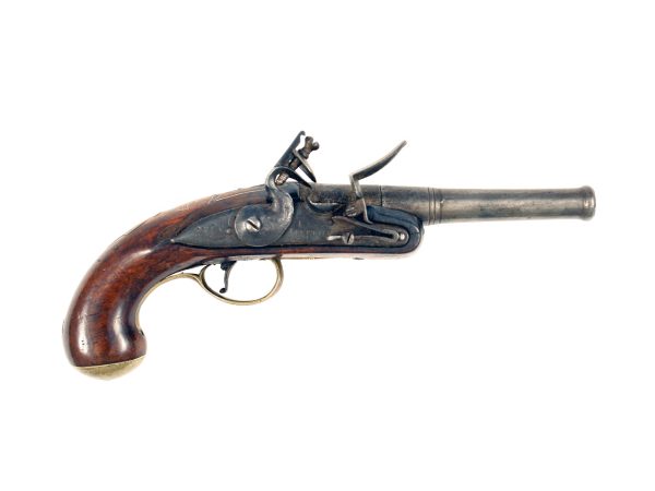 A Silver Inlaid Flintlock Pocket Pistol by J. Freeth.