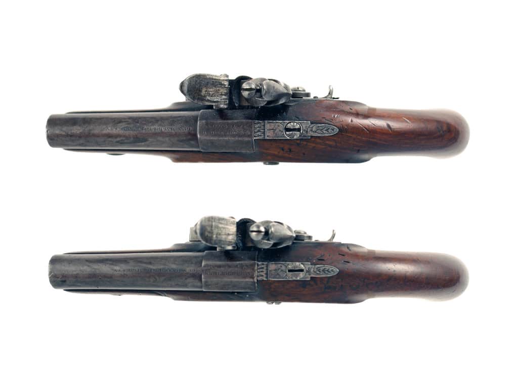 A Fine and Rare Pair of Flintlock Overcoat Pistols Reportedly For An Inspector of Mail Coaches - Image 5