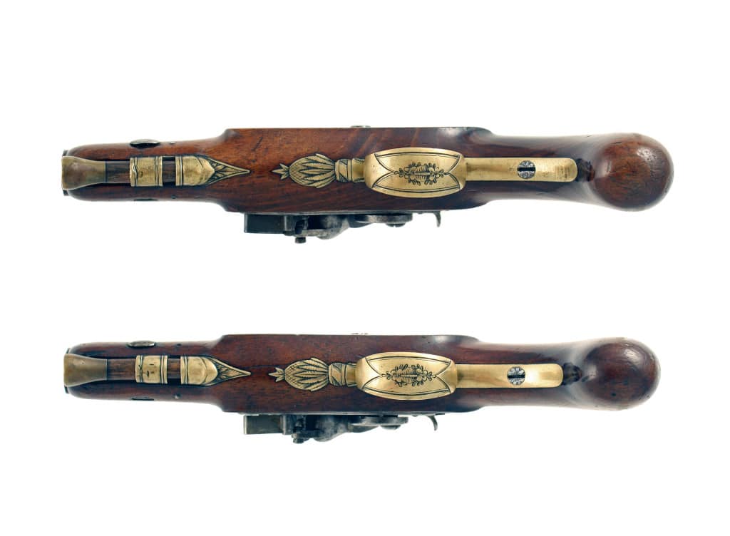 A Fine and Rare Pair of Flintlock Overcoat Pistols Reportedly For An Inspector of Mail Coaches - Image 6