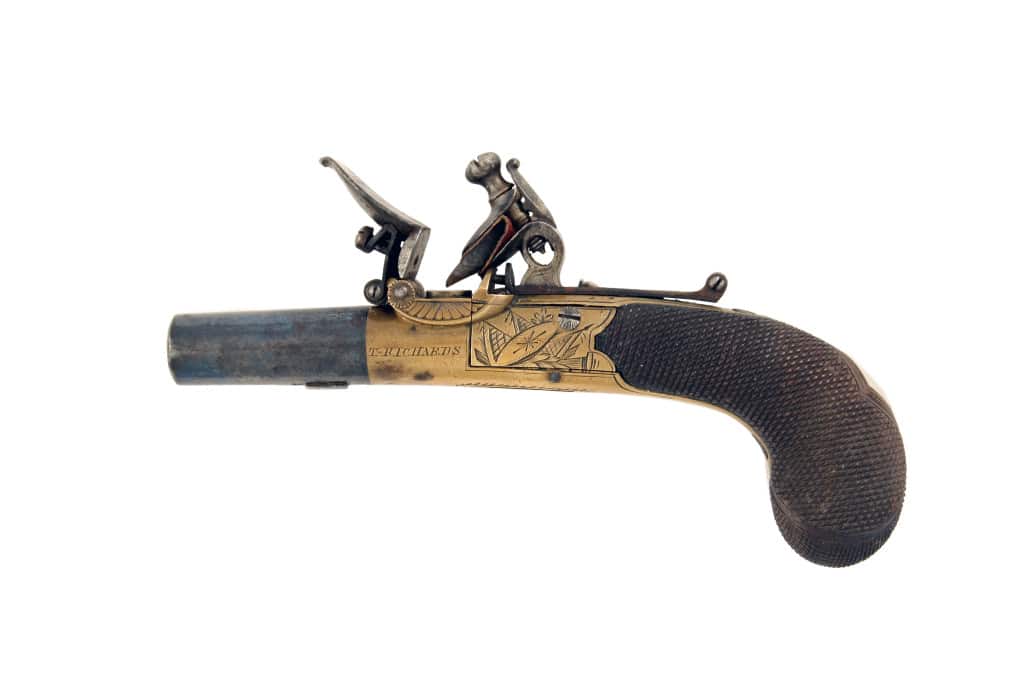 A Good Flintlock Pocket Pistol by T. Richards of London. - Image 2