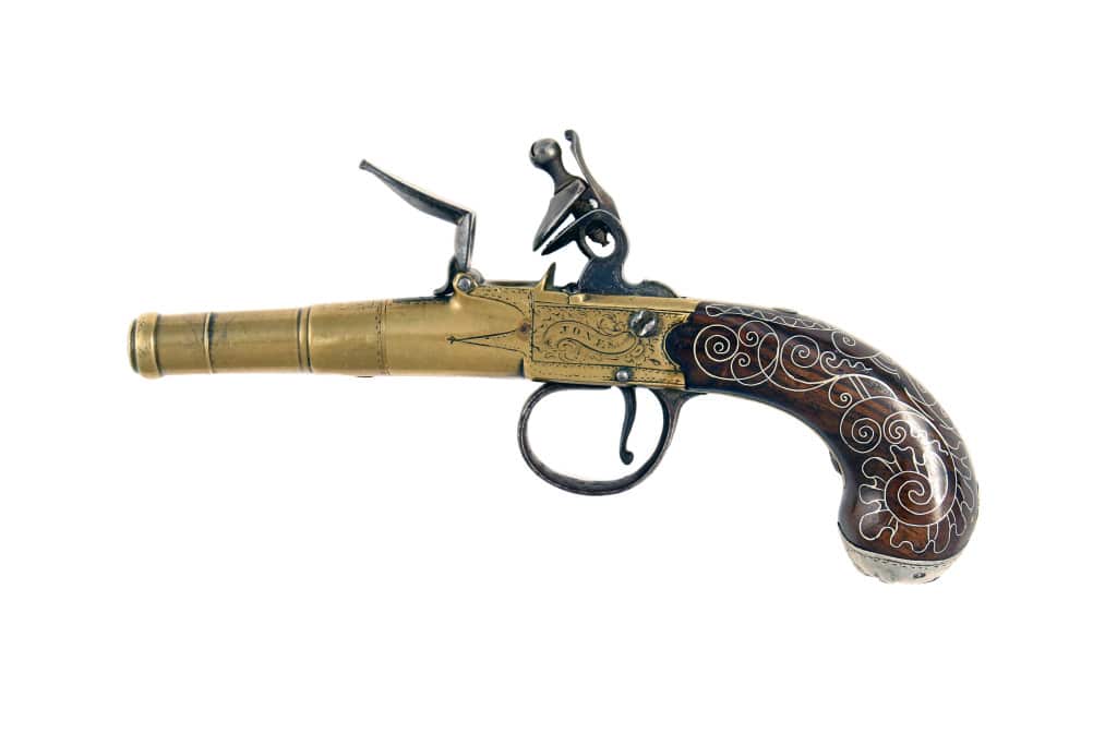 A Silver Inlaid Pocket Pistol by Jones of London. - Image 2