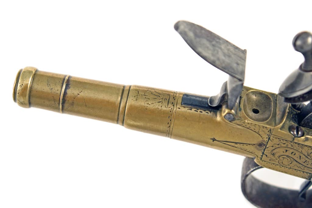 A Silver Inlaid Pocket Pistol by Jones of London. - Image 3