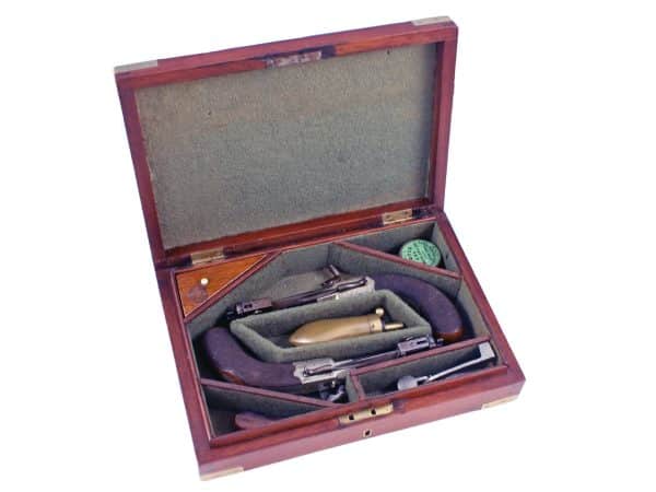 A Cased Pair of Percussion Pocket Pistols by Harvey & Co. Plymouth