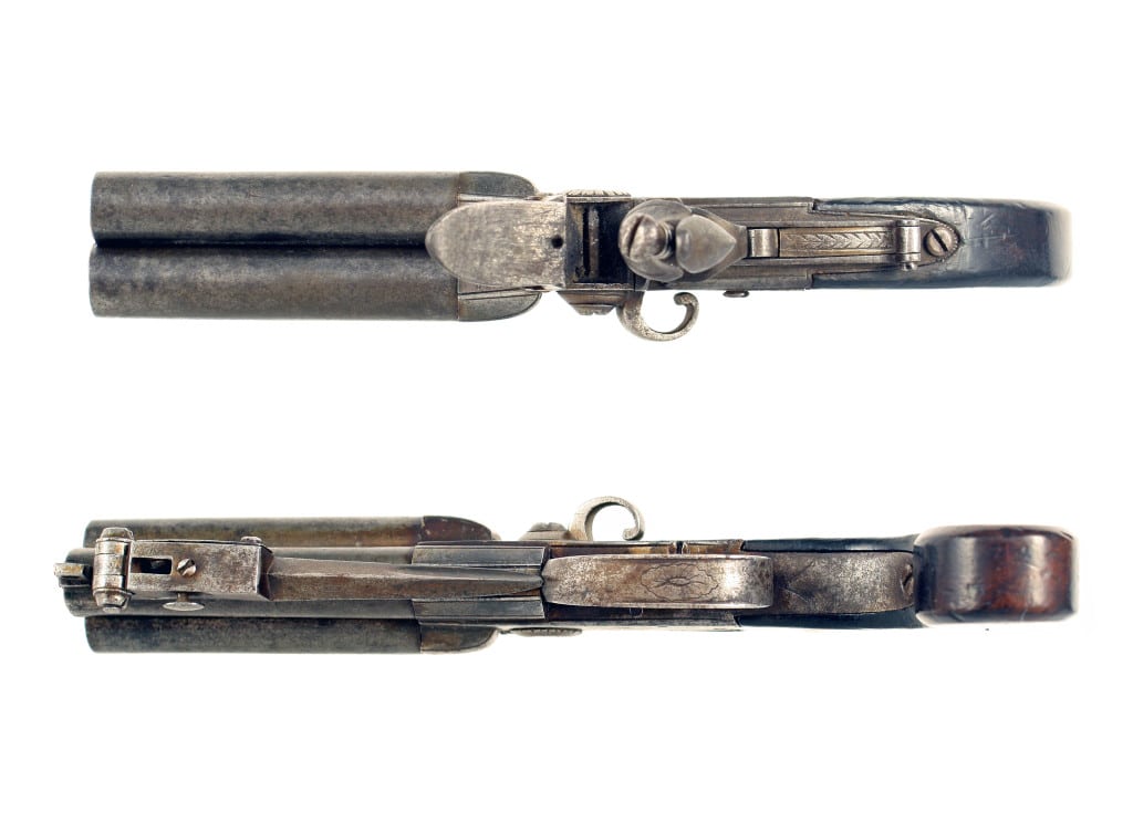 A Rare 80 Bore Three-Barrelled Tap Action Pistol. - Image 4
