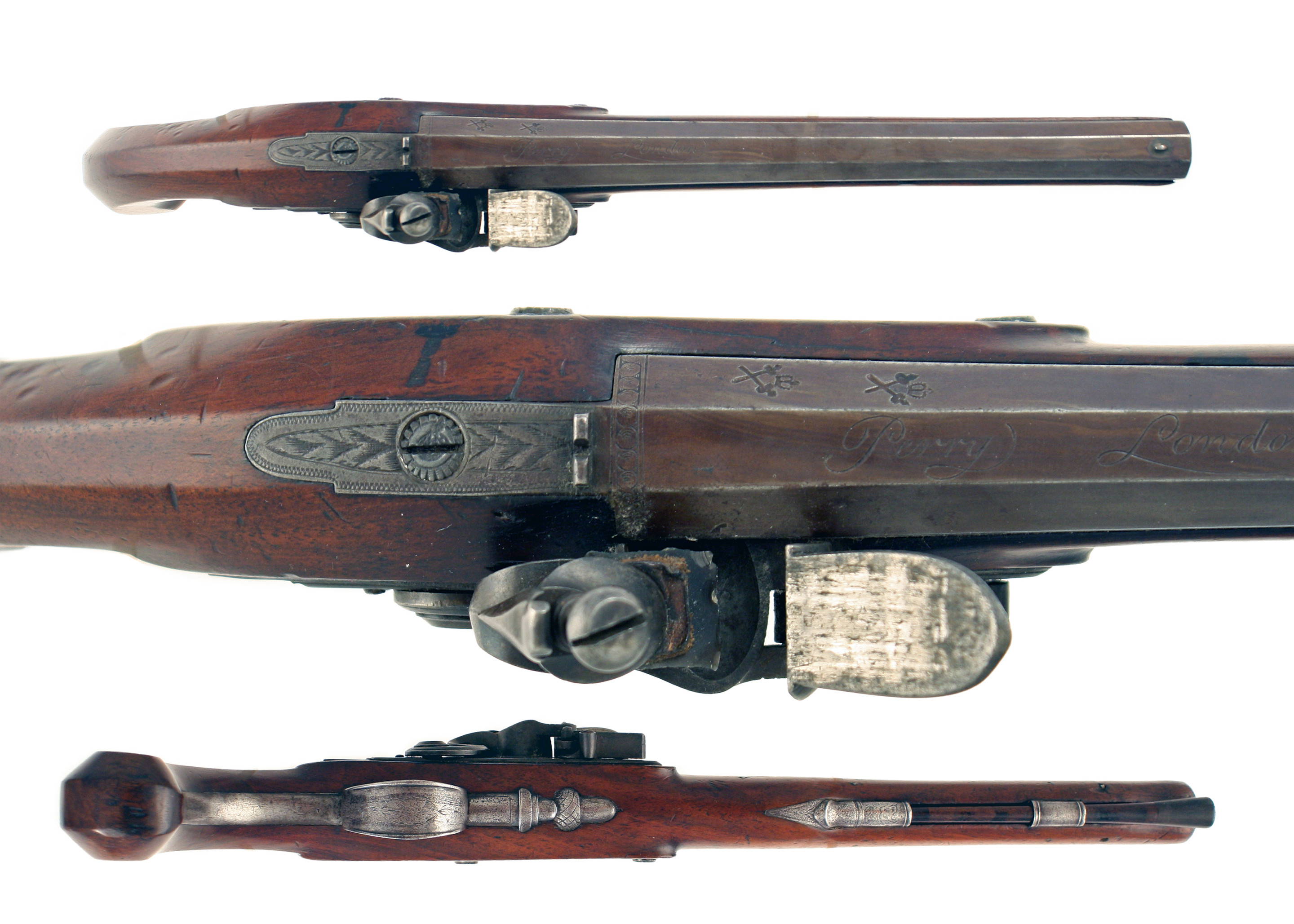 An Early Flintlock Duelling Pistol by Perry - Image 3