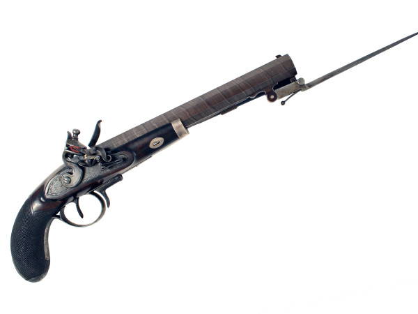 A Large Irish Flintlock Officers Pistol.