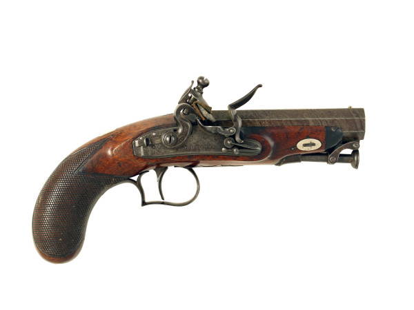 A Crisp Little Overcaot Pistol by John Cuff.