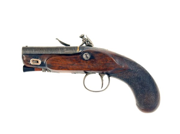A Cased 40 Bore Flintlock Pocket Pistol by Wilson of London. - Image 4