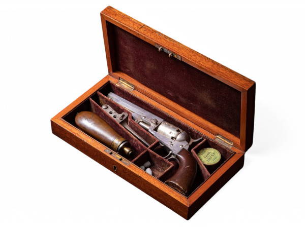 A Cased Nickel Plated Colt Pocket Percussion Revolver, No. 8998