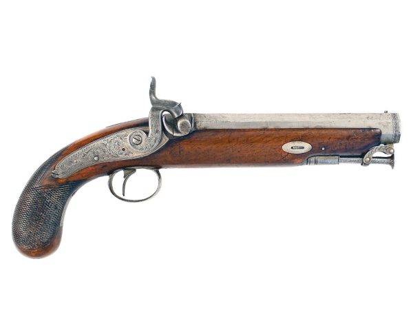 A Percussion Back Action Pistol by Fenton of London.