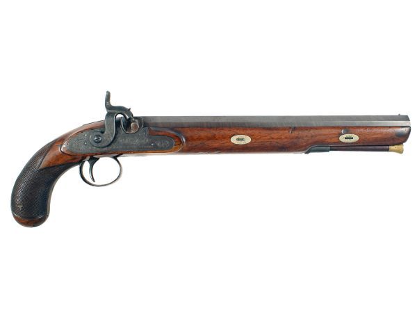 A Scarce Percussion Officers Pistol with Shoulder Stock. - Image 5