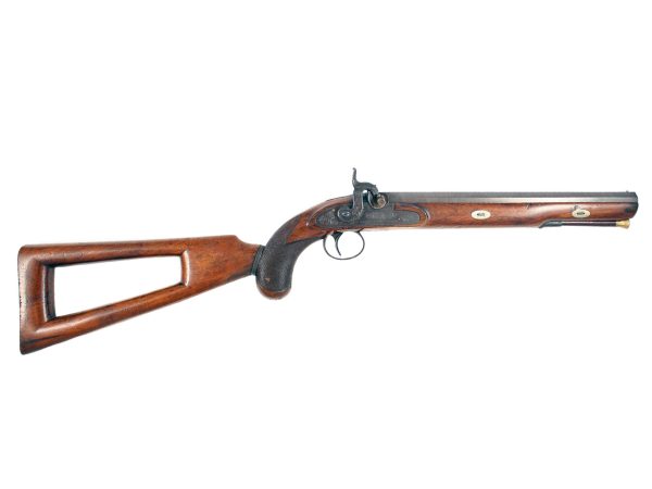 A Scarce Percussion Officers Pistol with Shoulder Stock.