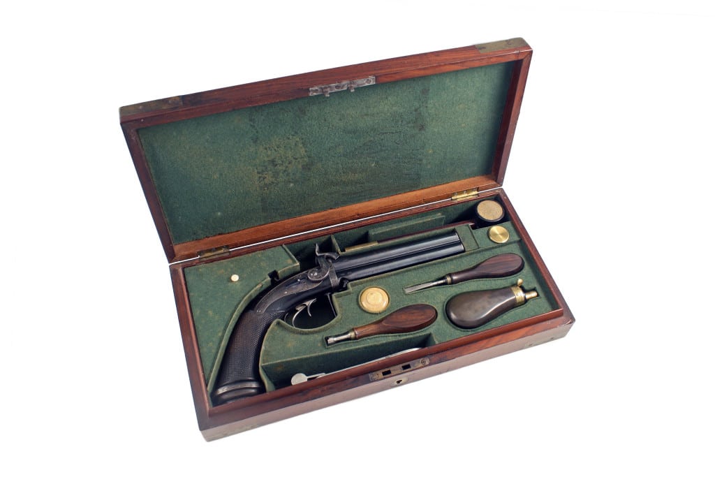 An Extremely Rare Cased Four-Barrelled Percussion by J. Purdey.