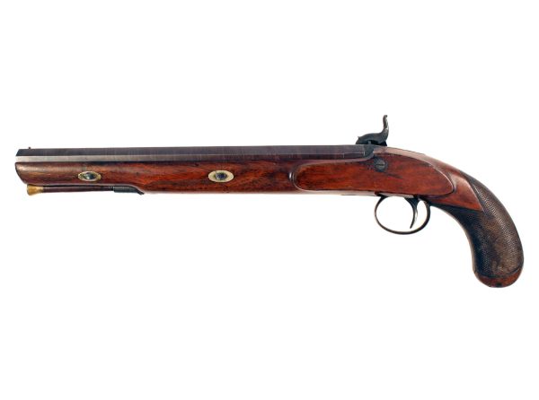A Scarce Percussion Officers Pistol with Shoulder Stock. - Image 4