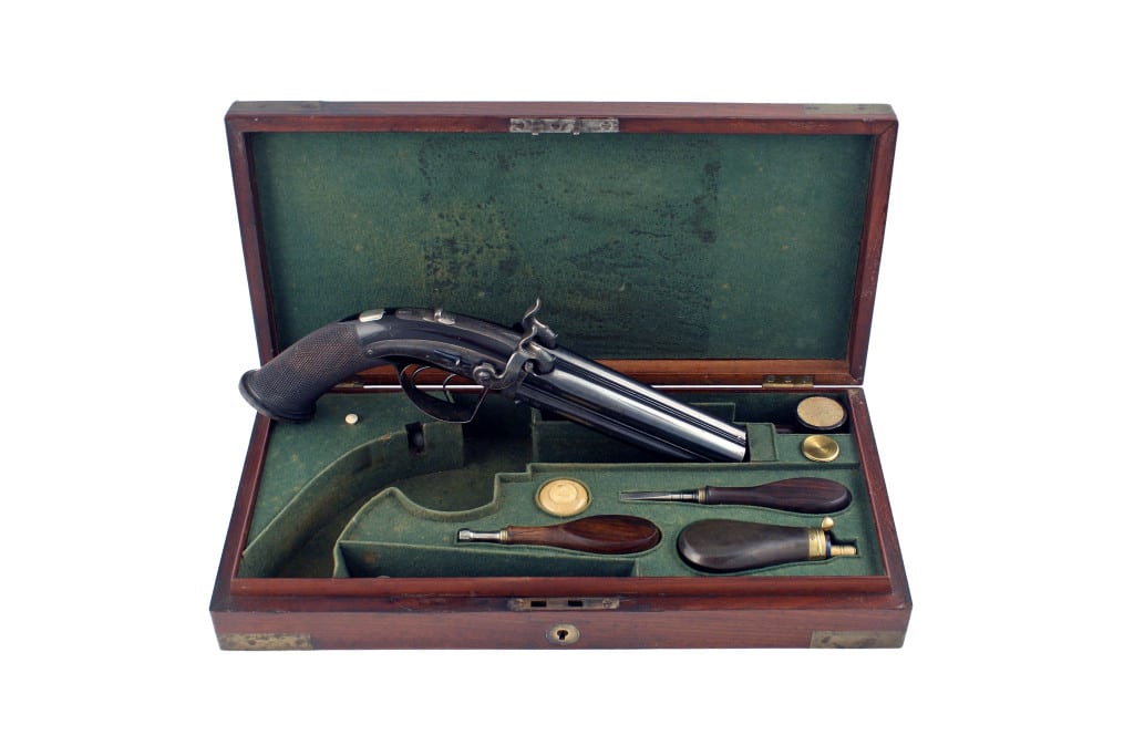 An Extremely Rare Cased Four-Barrelled Percussion by J. Purdey. - Image 3