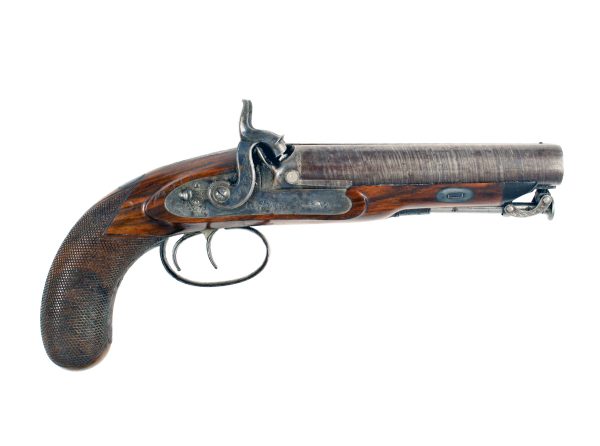 A Cased 12 Bore Howdah Pistol by Westley Richards, No. 611. - Image 4
