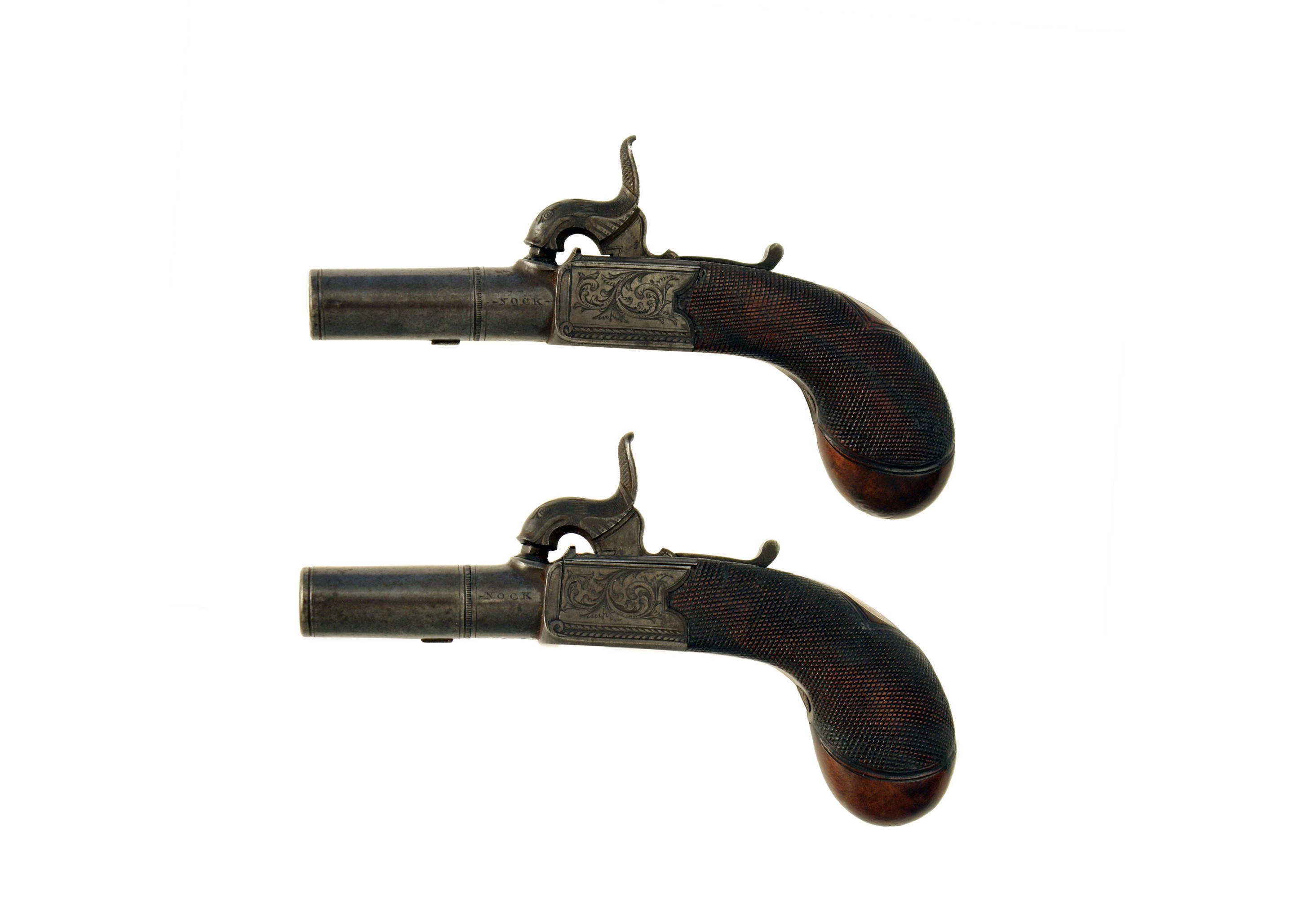 A Crisp Pair of Percussion Pocket Pistols by Nock