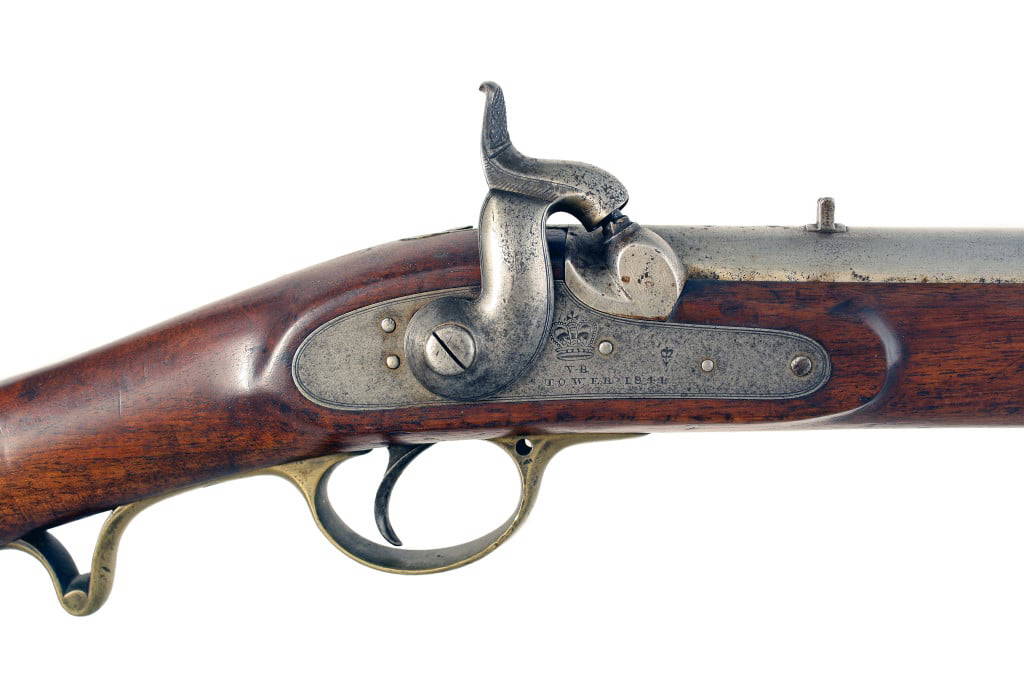 A Good British Military Percussion Carbine, Dated 1844.
