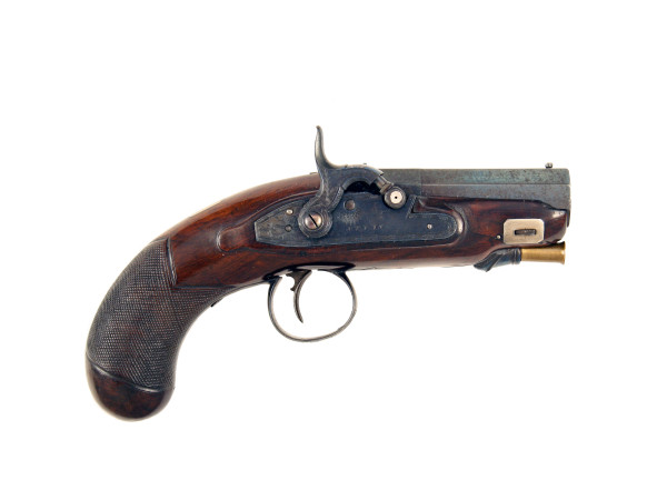 A Small Percussion Overcoat Pistol by Styan of Manchester.