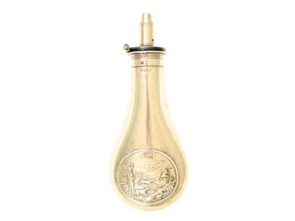 A White Metal Powder Flask by Dixon & Sons.