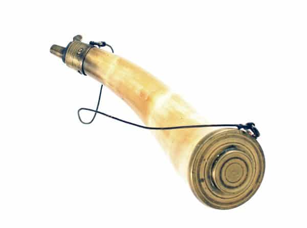 A Large Military Horn Flask. - Image 2