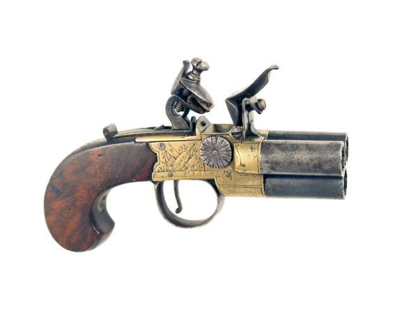 A Scarce 3 Barrel Flintlock Pocket Pistol by Davy of Norwich.
