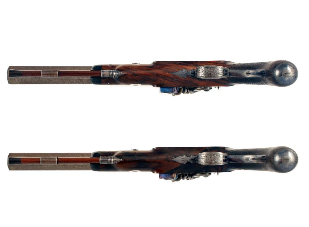 A Fine Cased Pair of Flintlock Duelling Pistols by Joseph Manton. - Image 6
