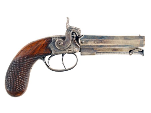A Double Barrel Irish Pistol by Calderwood
