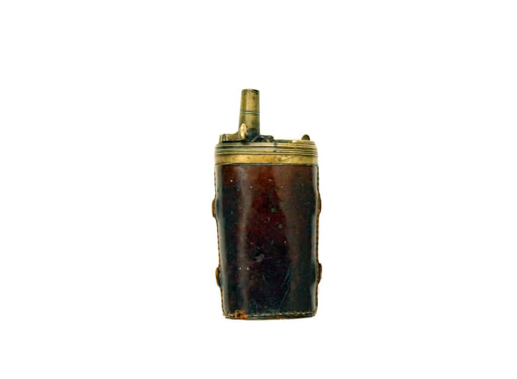 A Leather Covered Two Way Powder Flask - Image 2
