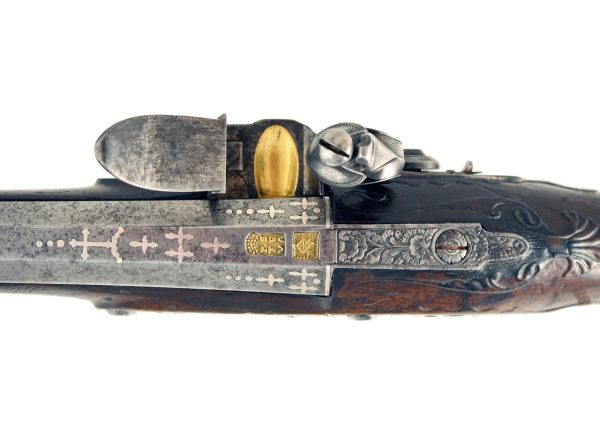 A Silver Mounted Flintlock Holster Pistol by Proctor of London. - Image 3