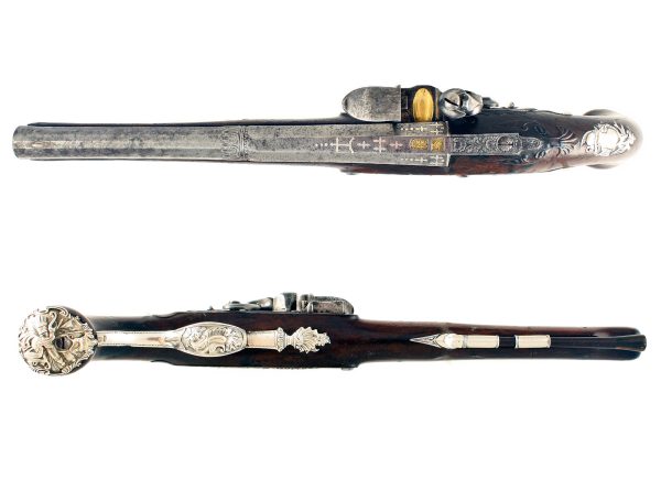 A Silver Mounted Flintlock Holster Pistol by Proctor of London. - Image 5