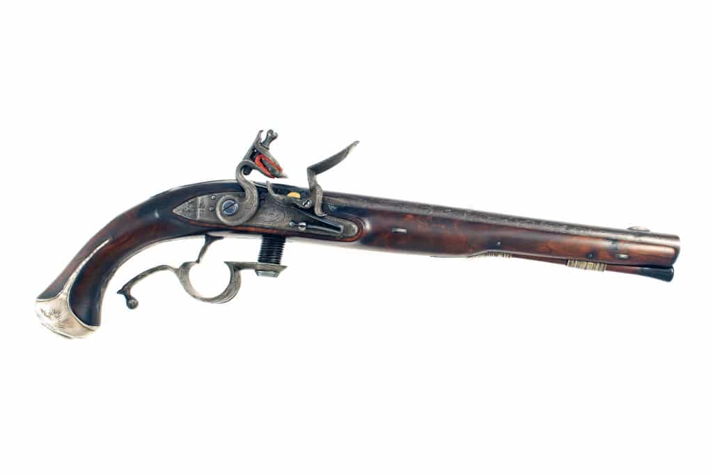 A Scarce Ferguson Breech Loading Flintlock Pistol by Jover.