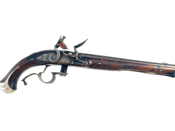 A Scarce Ferguson Breech Loading Flintlock Pistol by Jover.