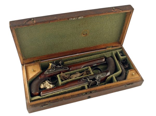 A Superb Cased Set of Officers Pistols by C. B. Fisher, London.