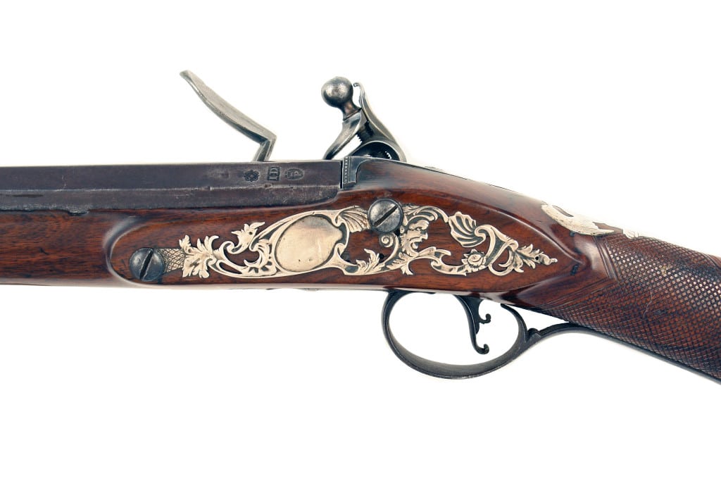 A Silver Mounted Flintlock Sporting Gun
