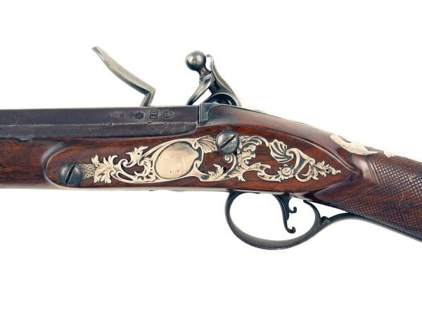 A Silver Mounted Flintlock Sporting Gun