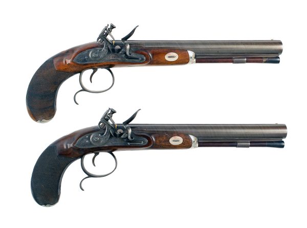 A Superb Pair of Irish Duelling Pistols by McDermott